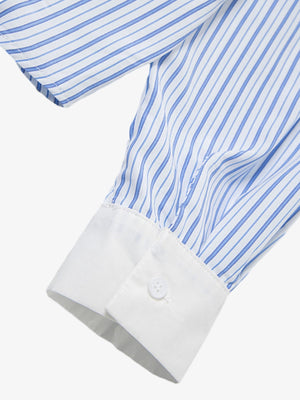 Retro Contrast Flocked Striped Long Sleeve Shirt - thumbnail 6