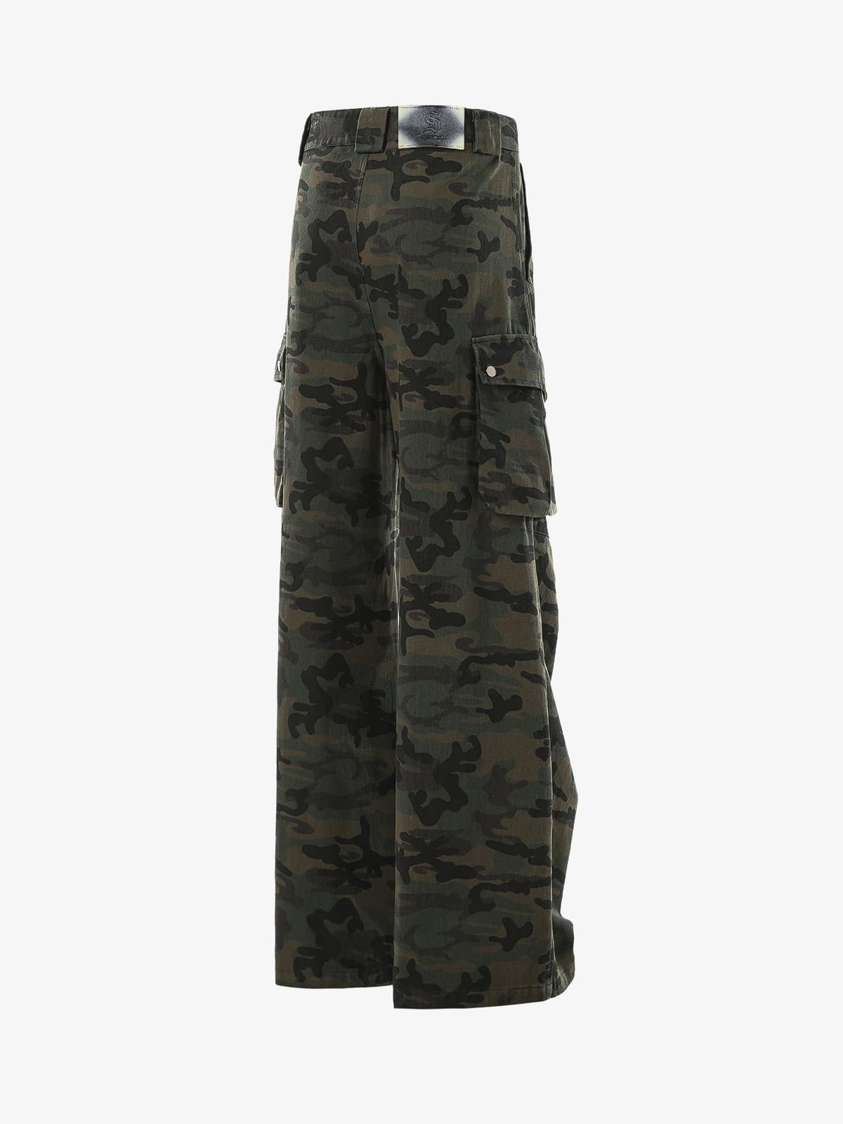 Retro Camouflage Pocket Design Workwear Casual Pants - image 3