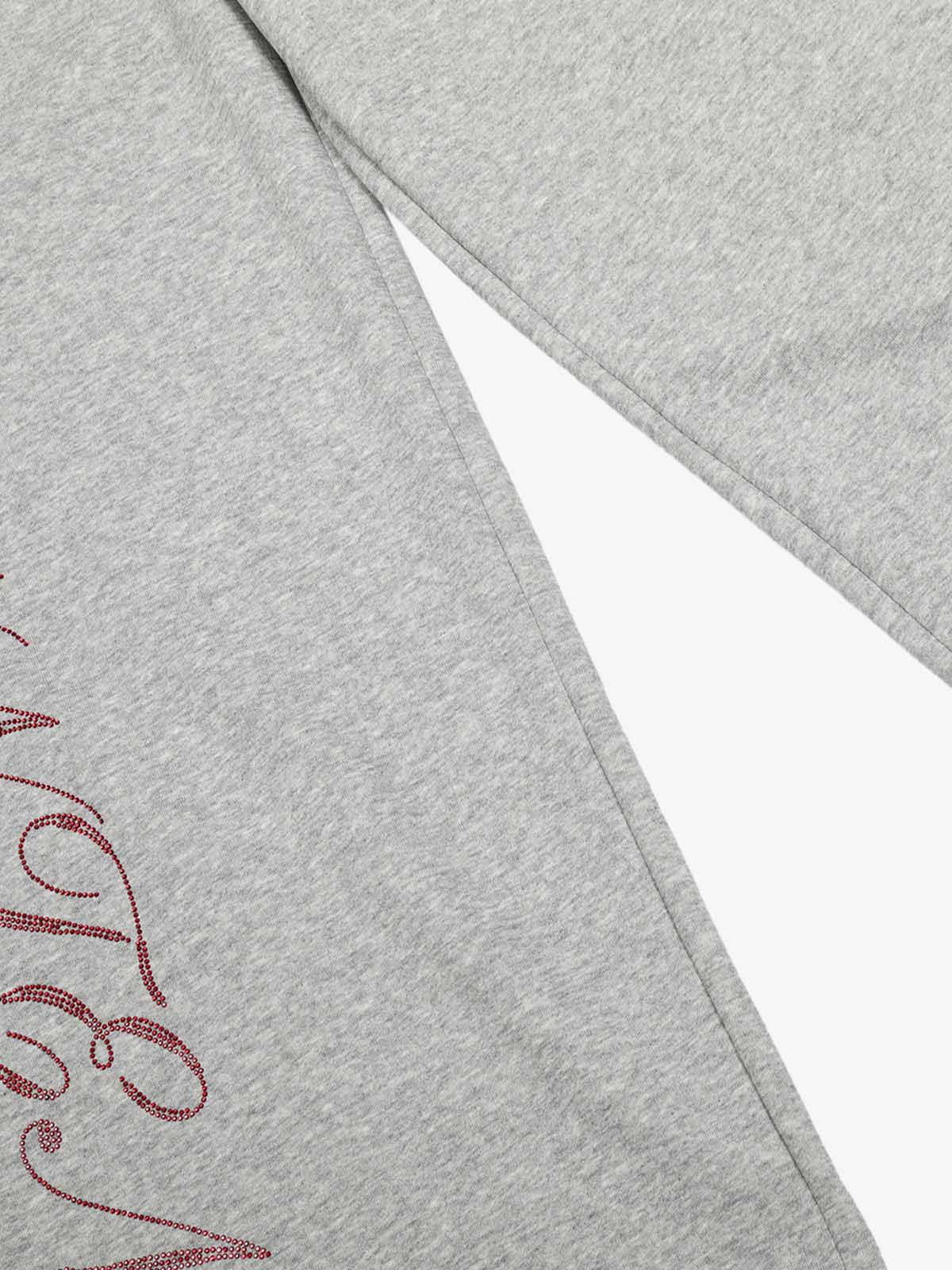Draped Red Diamond Drawstring Casual Pants - image 8