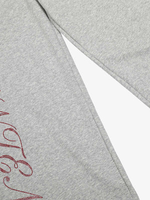 Draped Red Diamond Drawstring Casual Pants - thumbnail 8