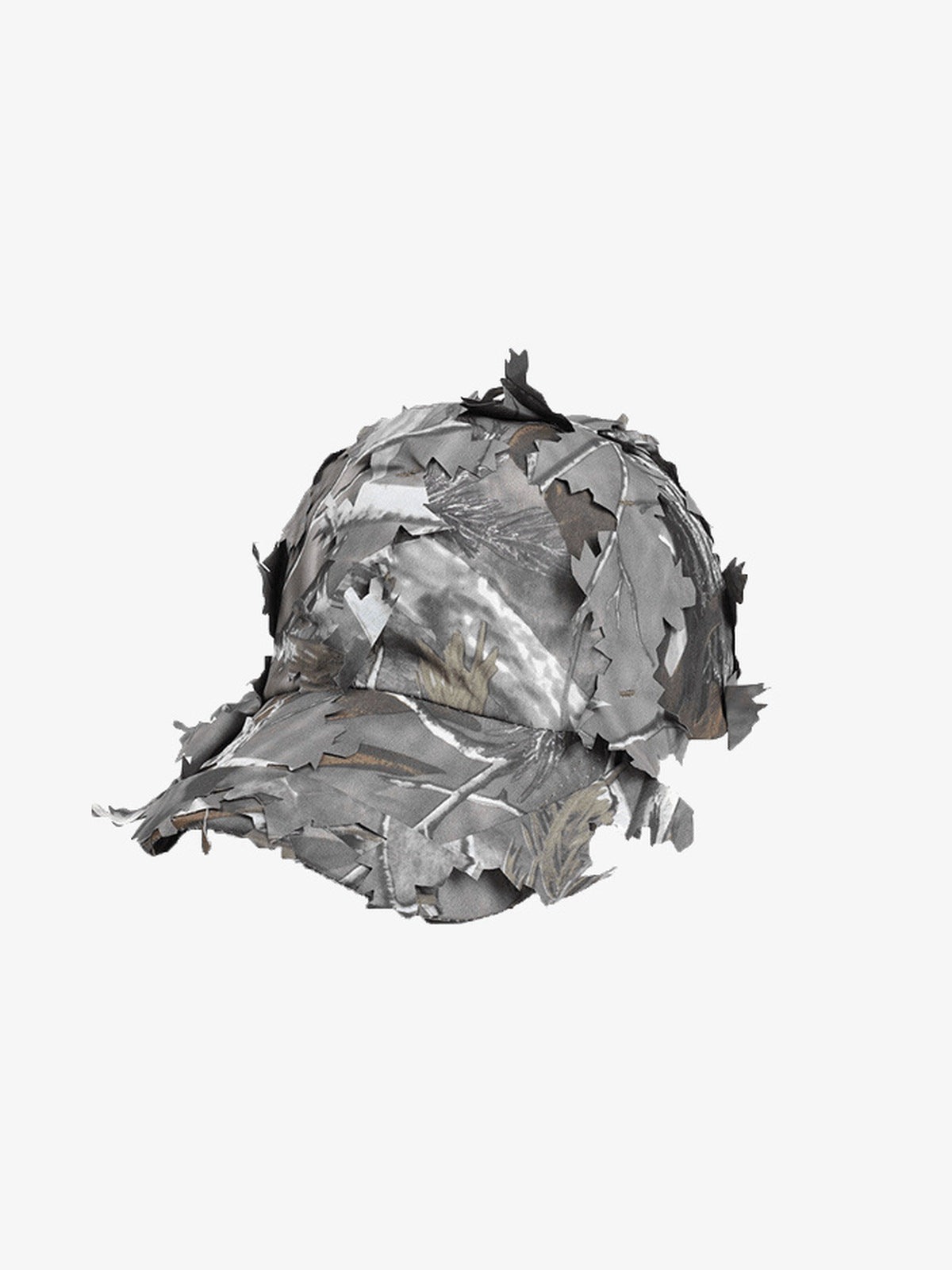 Baseball Cap mit 3D-Blatt-Camo und Strapback – Grau, Vorderansicht schräg | XoKool