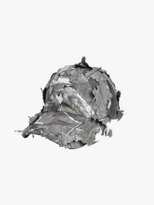 Baseball Cap mit 3D-Blatt-Camo und Strapback – Grau, Vorderansicht schräg | XoKool