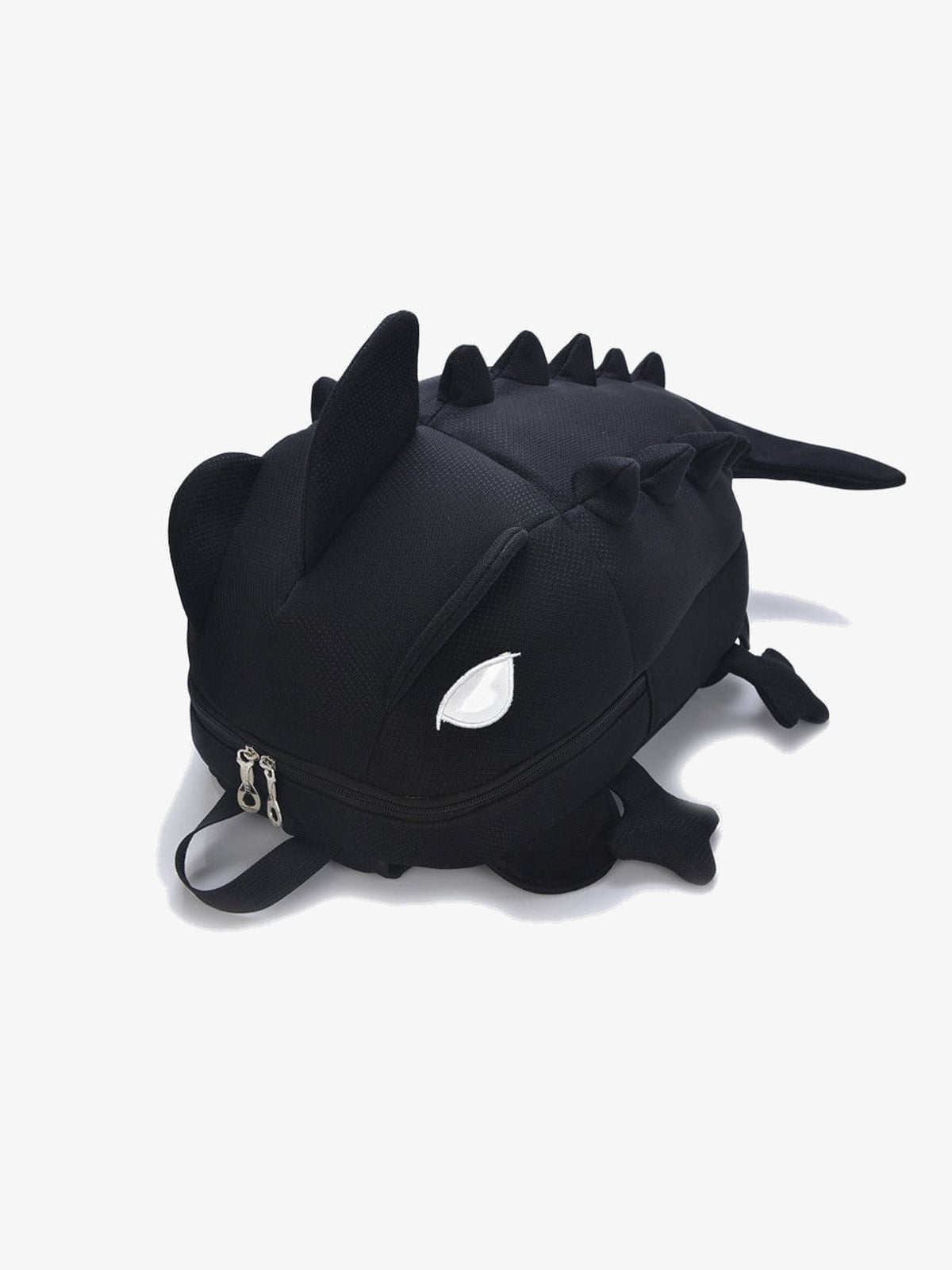 3D Rucksack mit Stacheln und Dino-Schwanz – Schwarz, Seitenansicht | XoKool