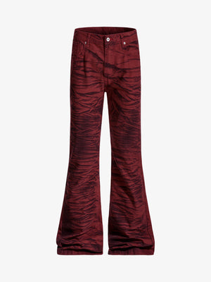 Wasteland Lava Wash Flared Wrinkled Texture Pants - thumbnail 1