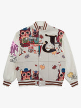 Owl Patch Embroidered Baseball Jersey