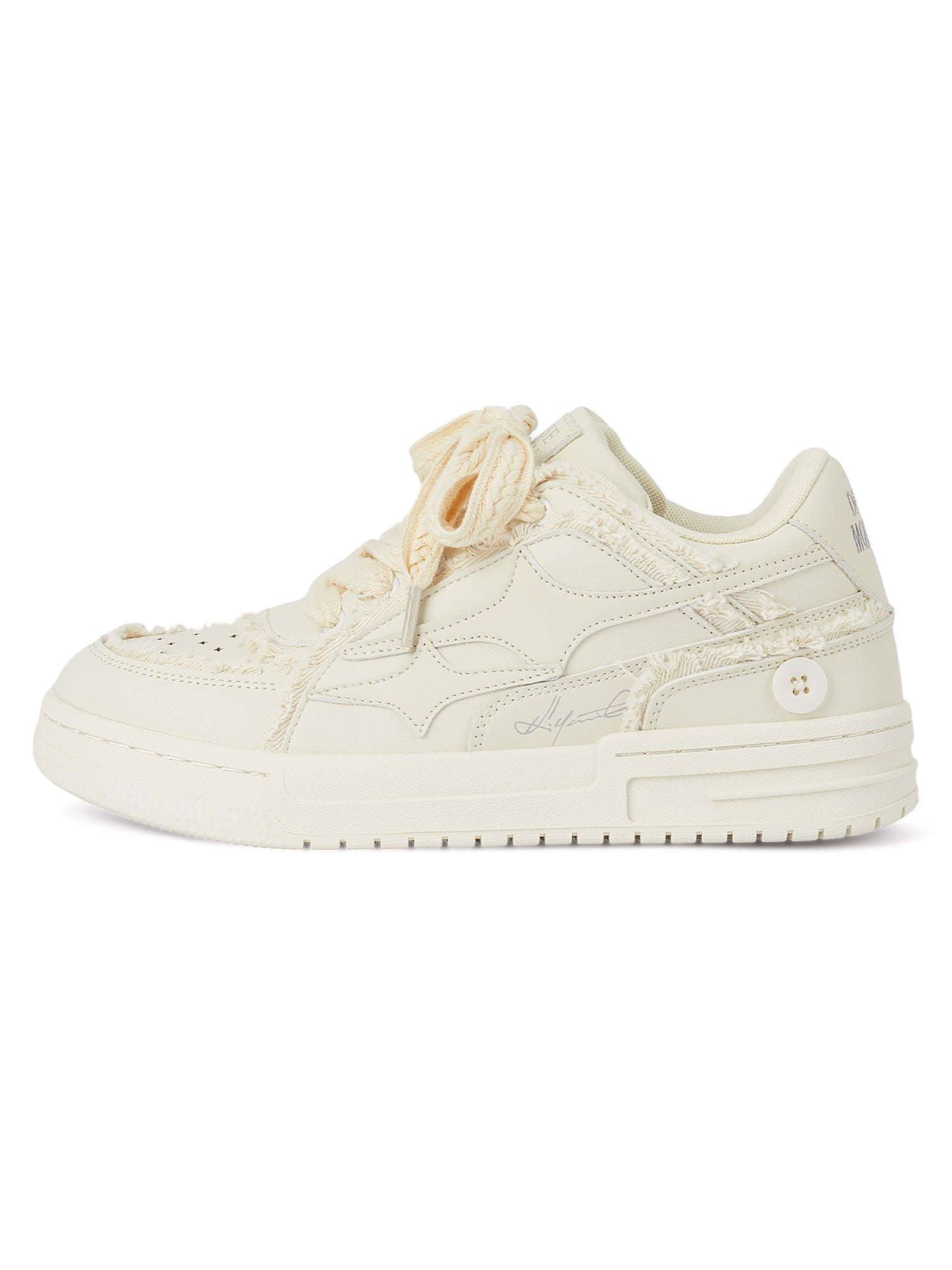 Casual White Board Shoes Leather Chunky Sole Street Style - 11003