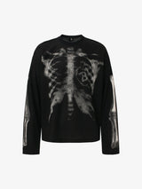 Skeleton Graphic Waffle Sweatshirt – Spooky Halloween Vibes