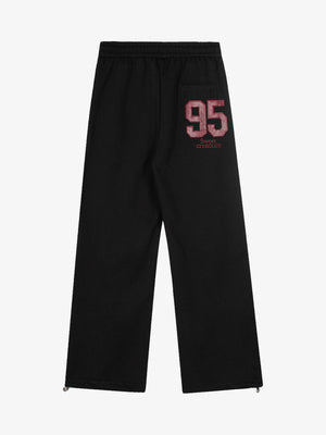 Appliquéd Number Drawstring Casual Pants - thumbnail 8