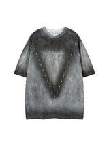Oversized Cross and Studed T-Shirt