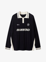 Retro College Polo Collar Knit Sweater