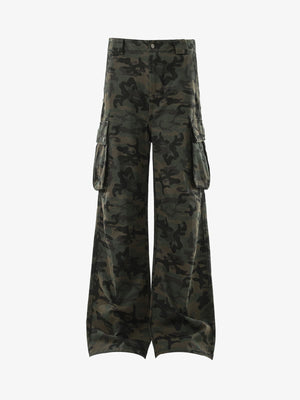 Retro Camouflage Pocket Design Workwear Casual Pants - thumbnail 1