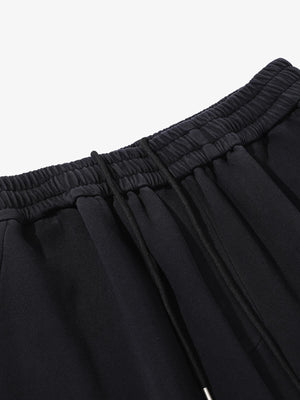 French Terry Distressed Gradient Drawstring Wide Leg Pants - thumbnail 3