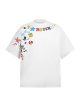 Floral Embroidered Crew Neck T-Shirt