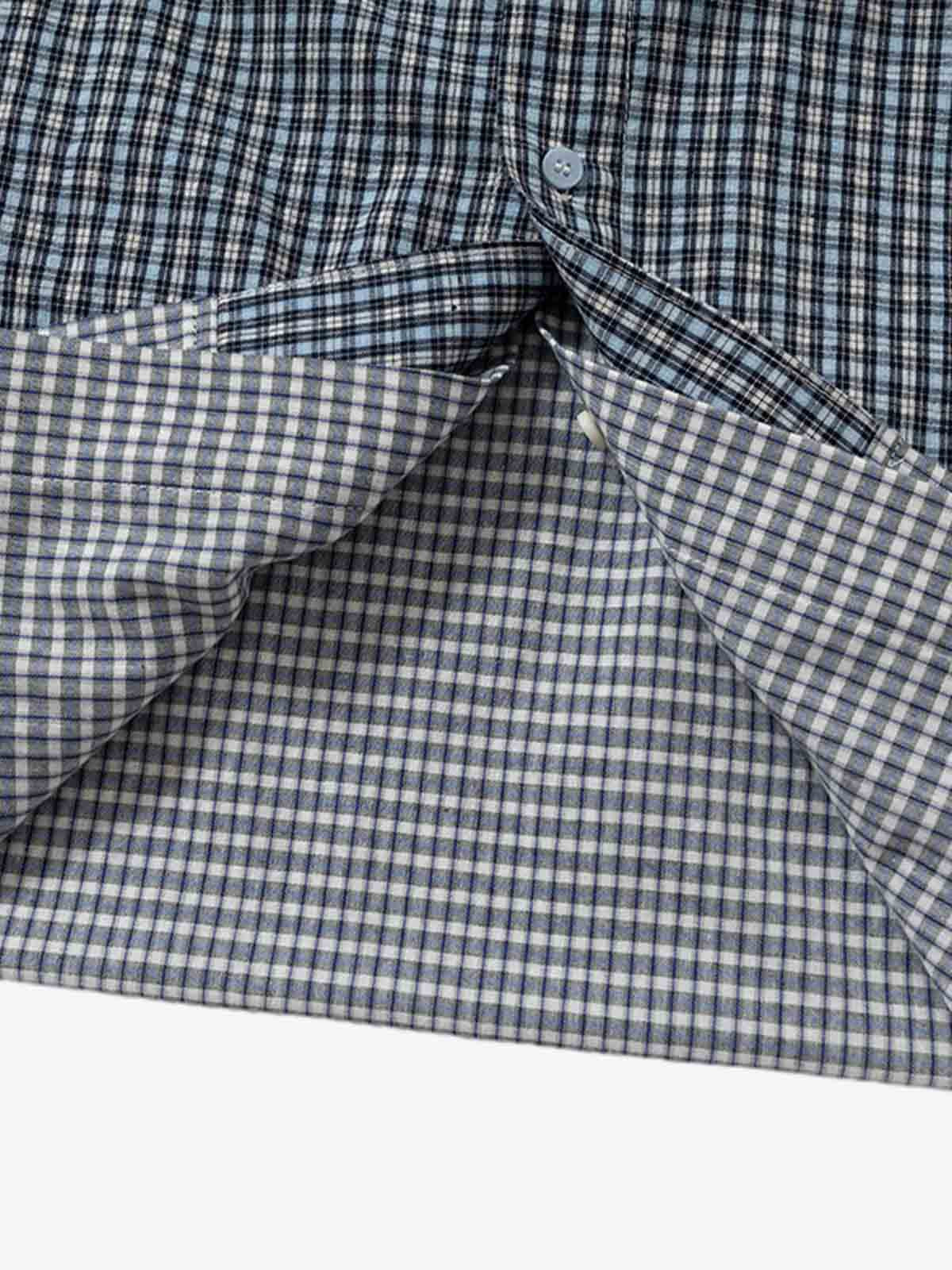 Double-layered Plaid Deconstructed Shirt - image 10