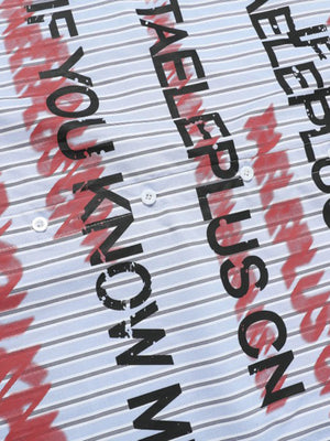 Street Lettering Vintage Striped Shirt - thumbnail 16