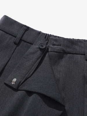 Retro Asymmetric Waist Loose Wide-Leg Trousers - thumbnail 6