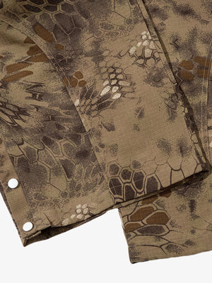 Adjustable Drawstring Python Camouflage Barrel Cargo Pants - thumbnail 5