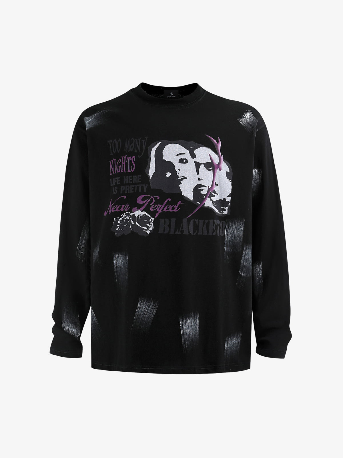 Street Hip-Hop Dark Graffiti Long-Sleeved T-Shirt