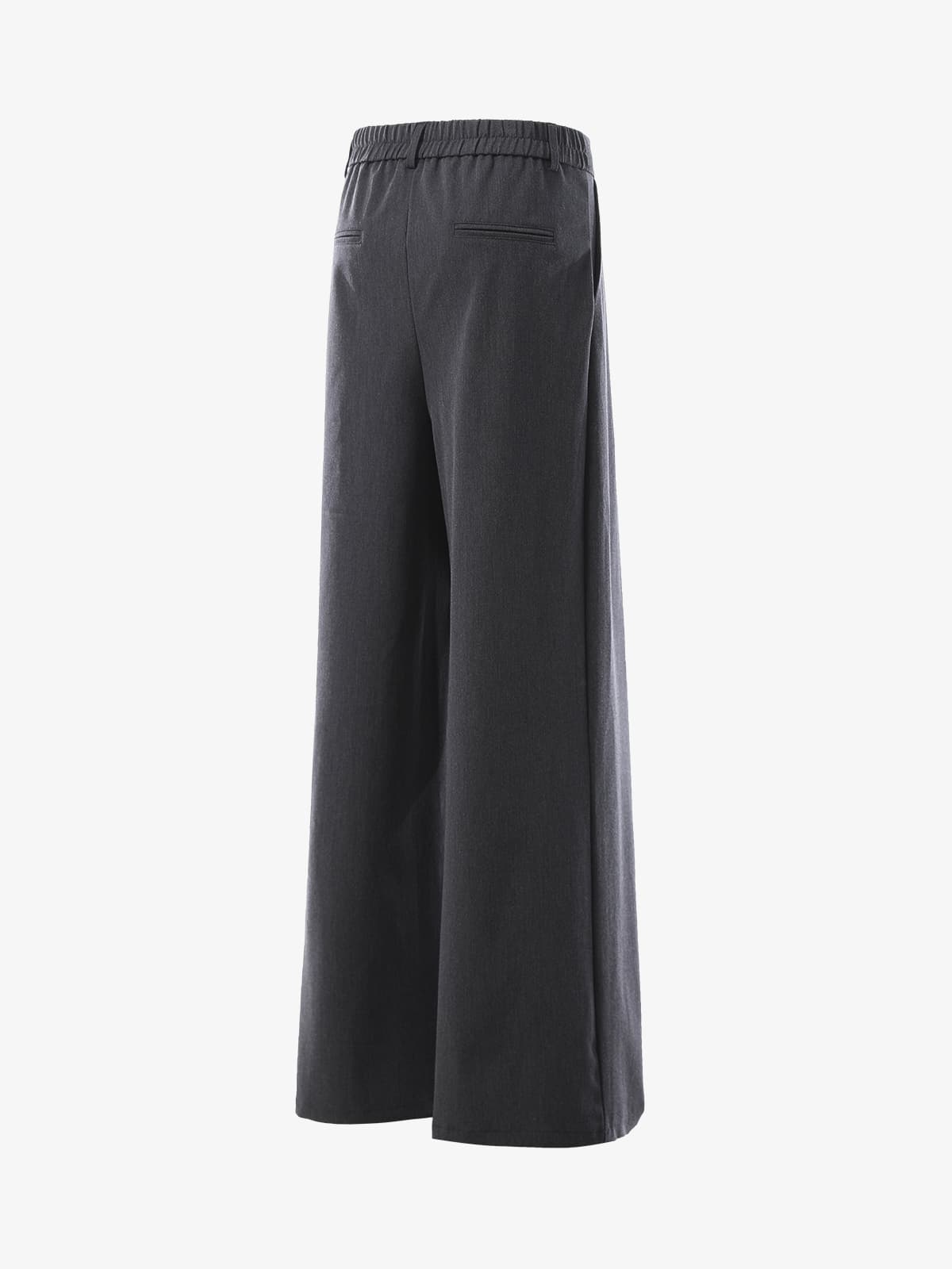 Retro Asymmetric Waist Loose Wide-Leg Trousers - image 4