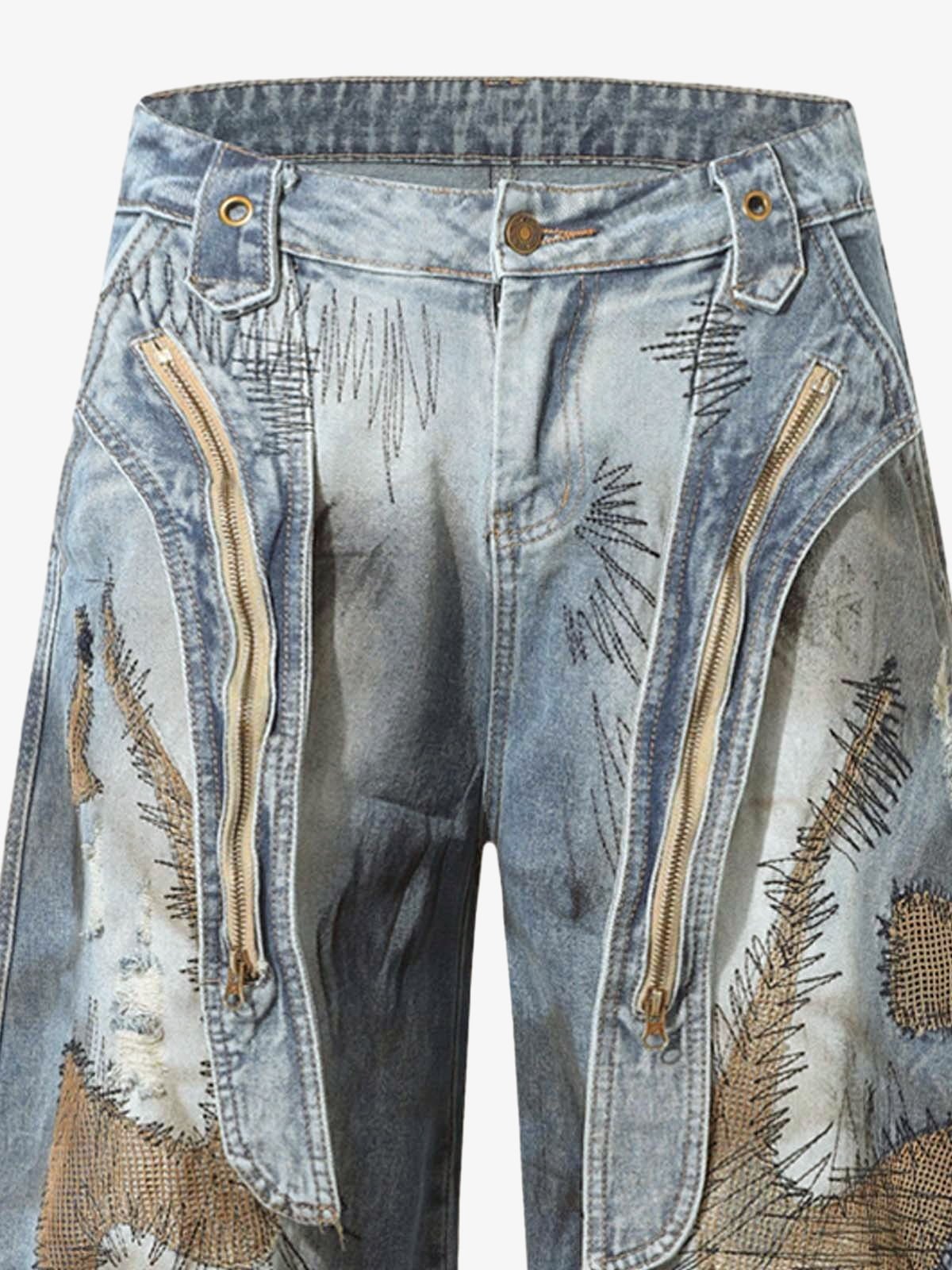 Zip Barrel Jeans – Waistband + zips close-up | XoKool