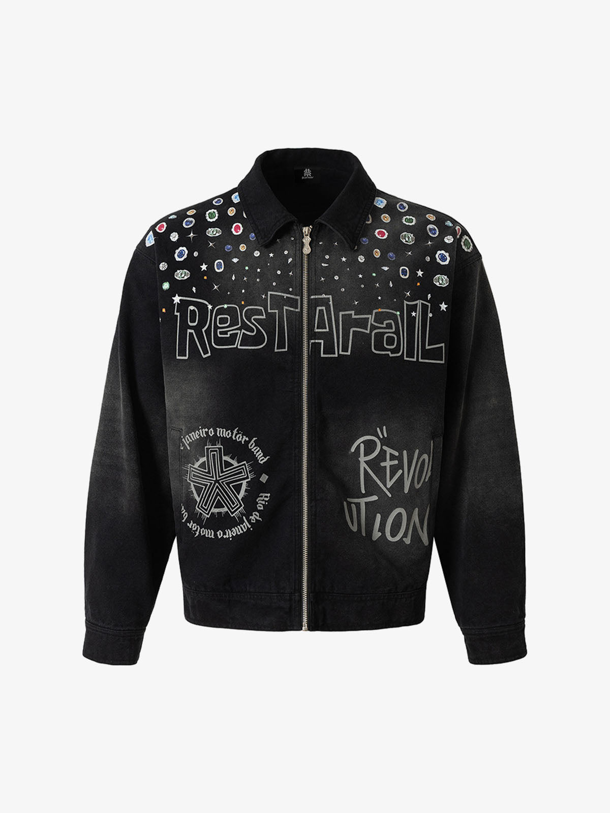 Spray-Dyed Gradient Multi-Layered Print Jacket