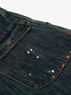 Dark Wash Barrel Jeans – Gesäßtasche mit Klappe Nahaufnahme | XoKool