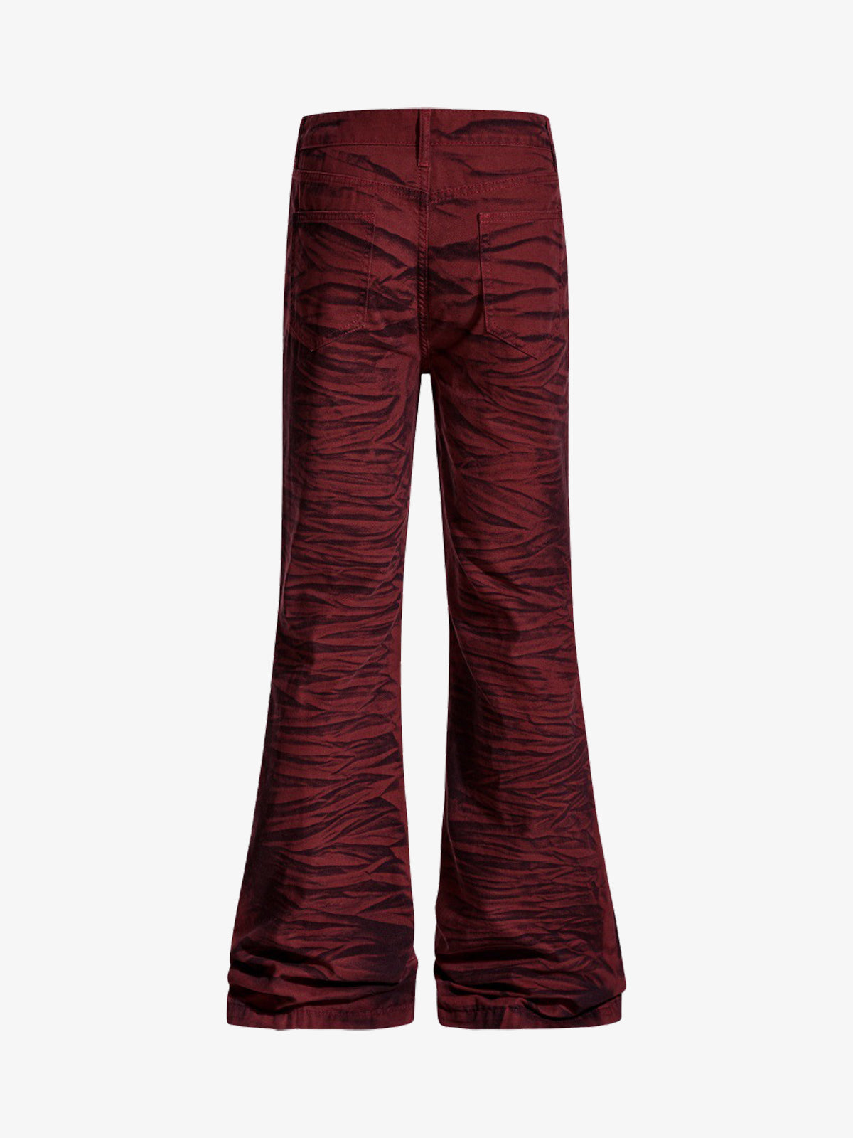 Wasteland Lava Wash Flared Wrinkled Texture Pants