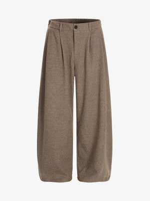 Casual Pleated Drape Stretch Barrel Pants - thumbnail 1