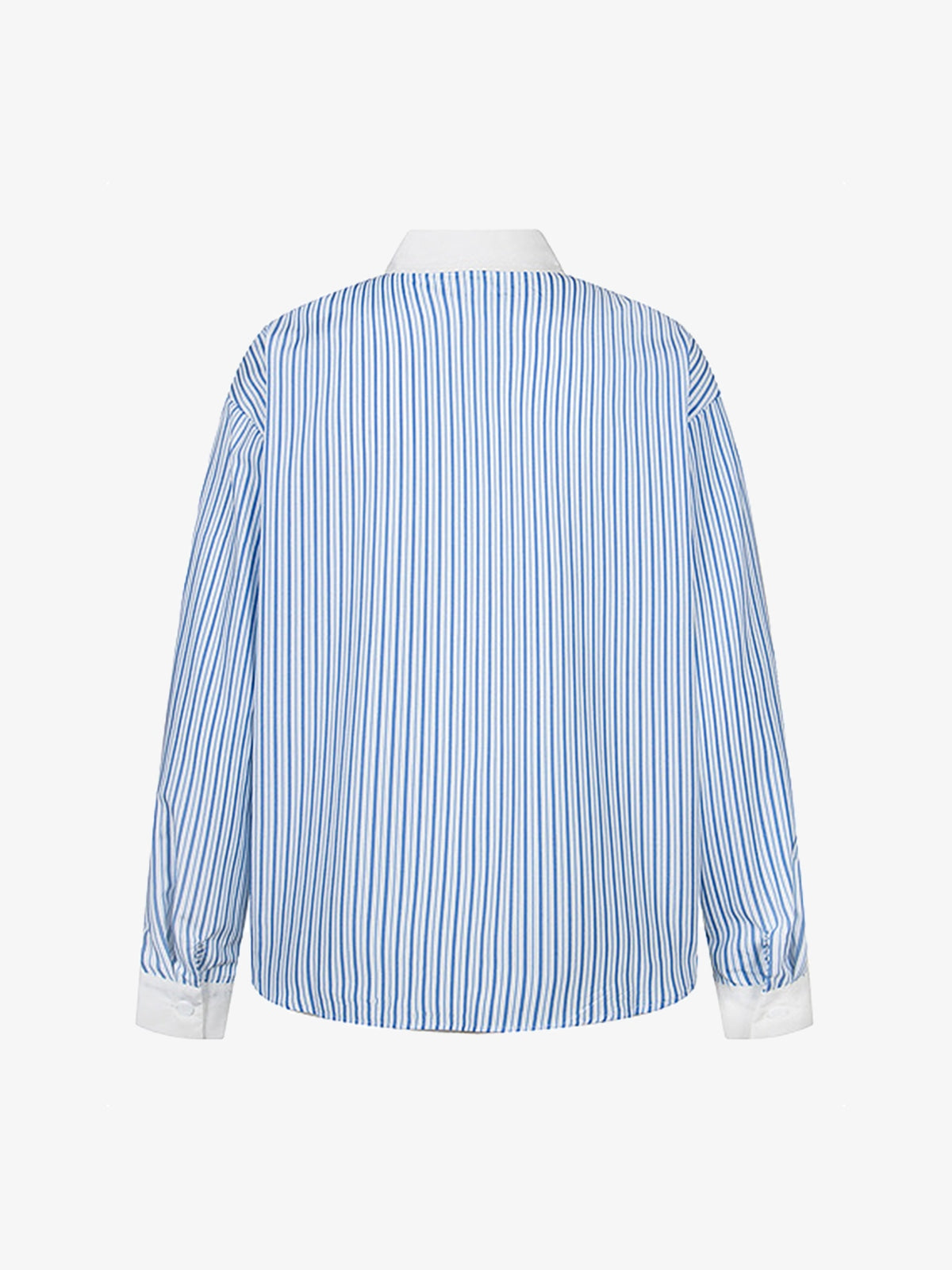 Retro Contrast Flocked Striped Long Sleeve Shirt - image 3