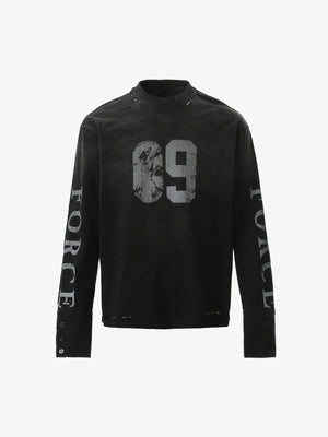 Distressed NO. 09 Long Sleeve T-Shirt - thumbnail 1