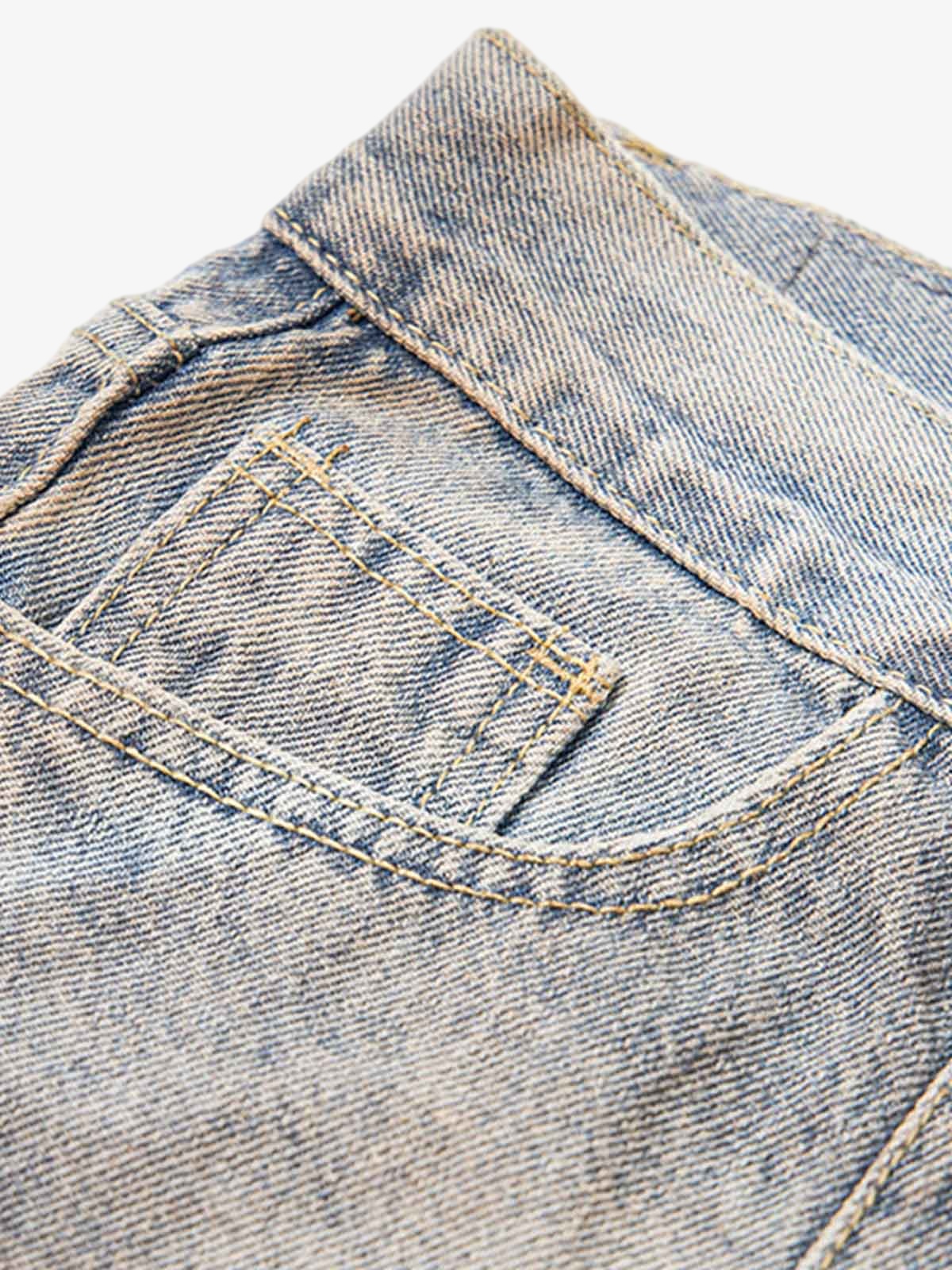 Retro Distressed Dirty Jeans - image 3