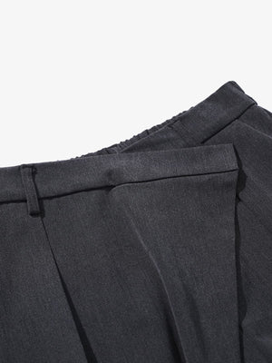 Retro Asymmetric Waist Loose Wide-Leg Trousers - thumbnail 8