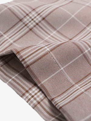 Faux Two-piece Pearl Button Plaid Short-Sleeved Shirt - thumbnail 9