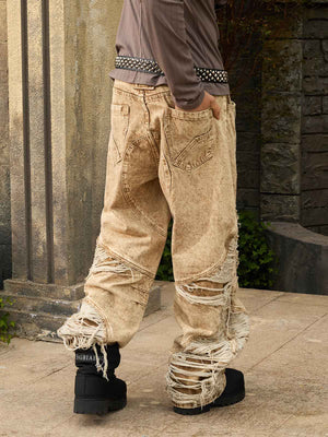 Acid Wash Moto Jeans – On model, back | XoKool