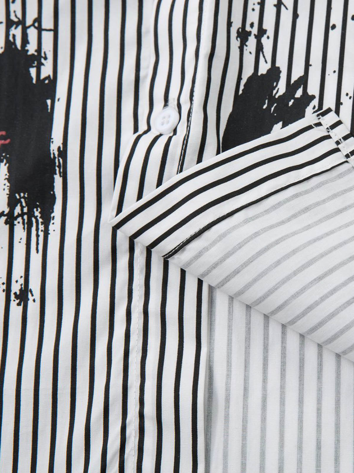 Street Dark Faux Two-Piece Striped Shirt - image 9