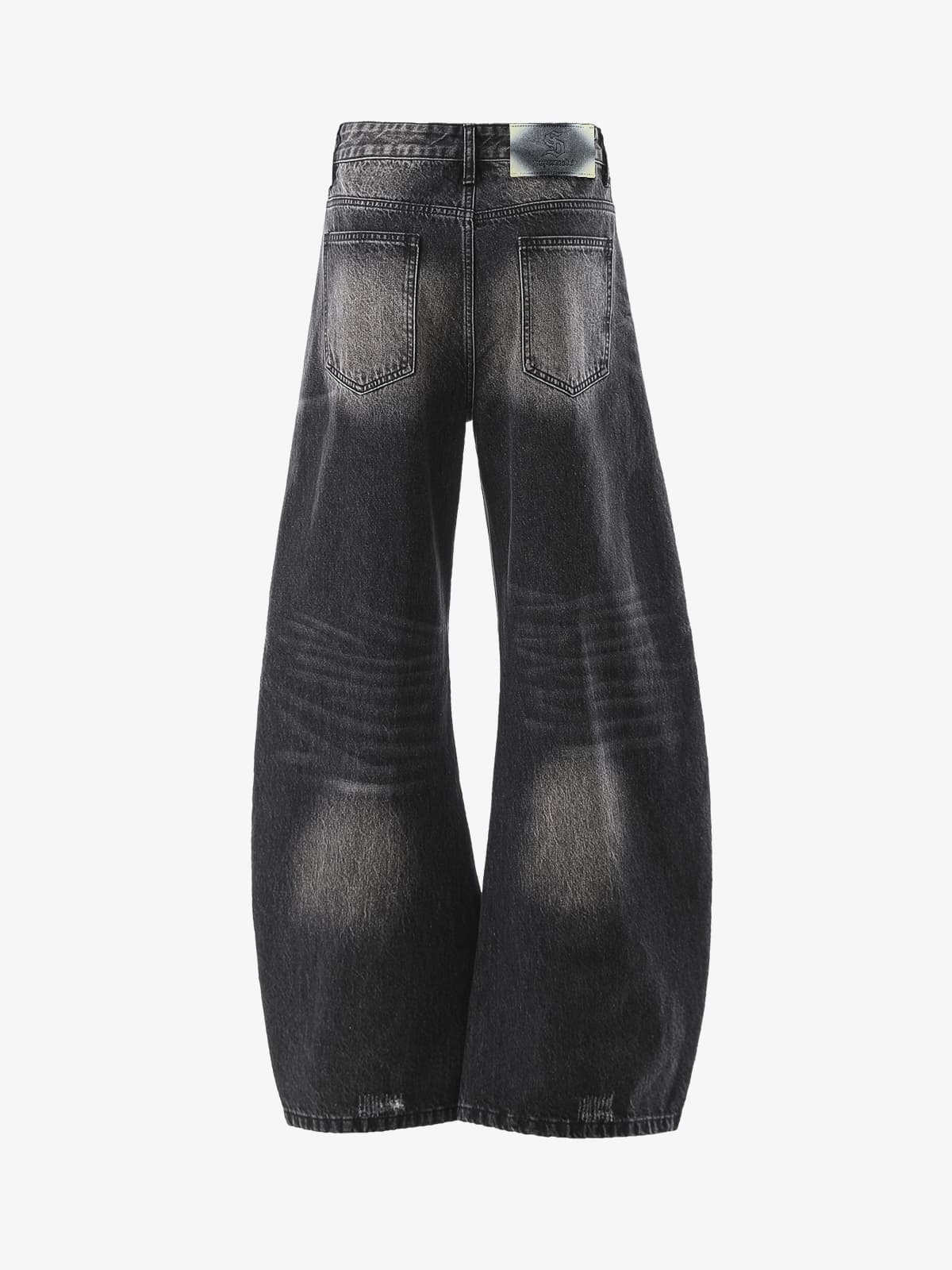 Vintage Washed Distressed Whisker Barrel Jeans - image 4