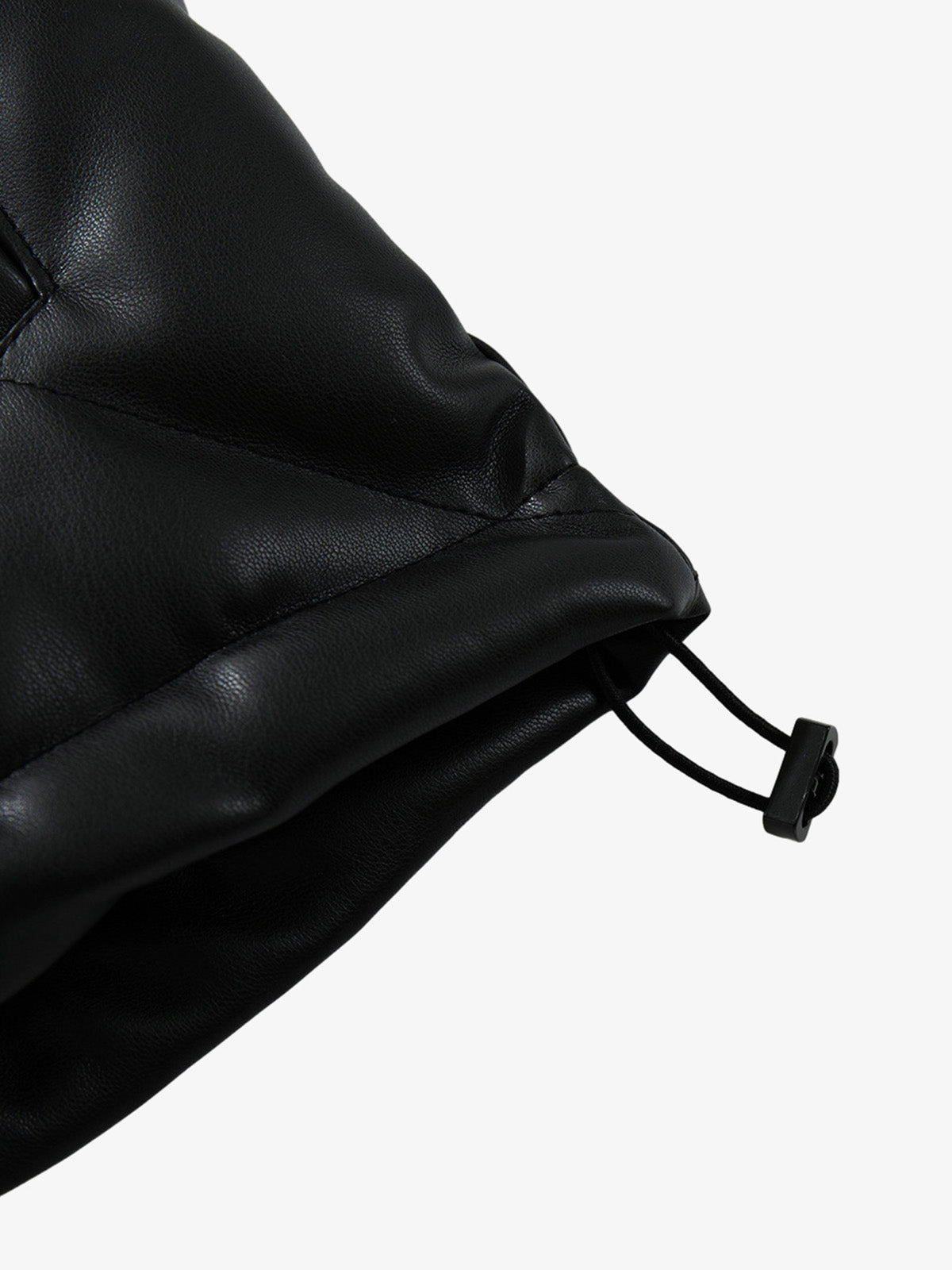 Minimalist Faux Leather Stand Collar Puffer Vest - image 14