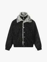 Vintage Dual-layer Collar Fleece-lined Zipper Jacket