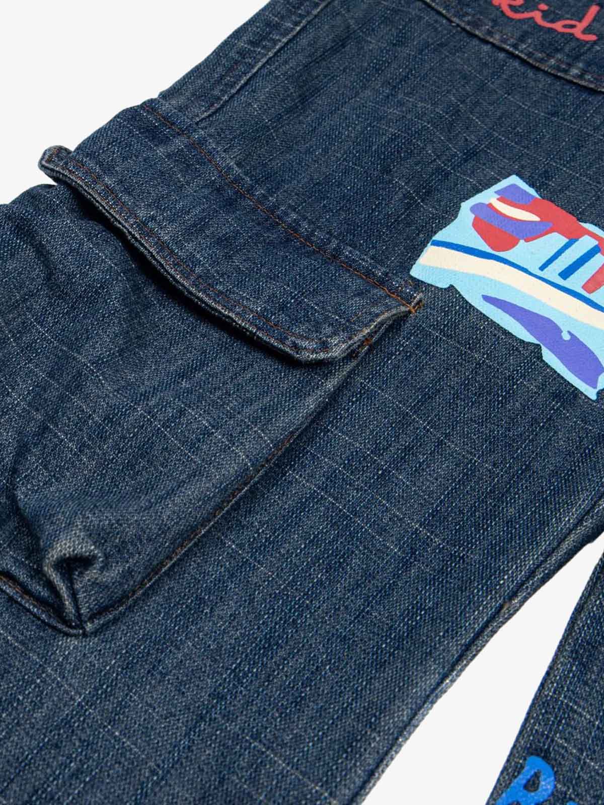 Dark Wash Cargo Jeans – Cargo pocket close-up | XoKool