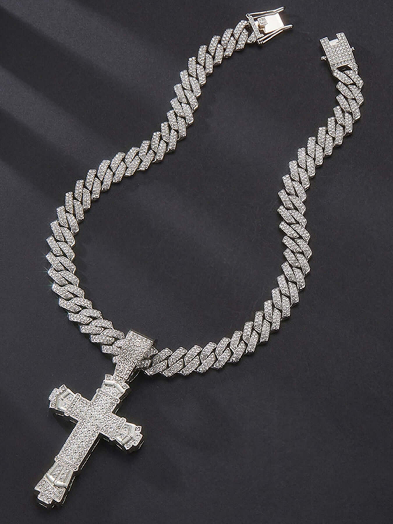 High Street Cross Necklace Cubic Zirconia Shine Style - 19702