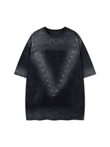 Oversized Cross and Studed T-Shirt