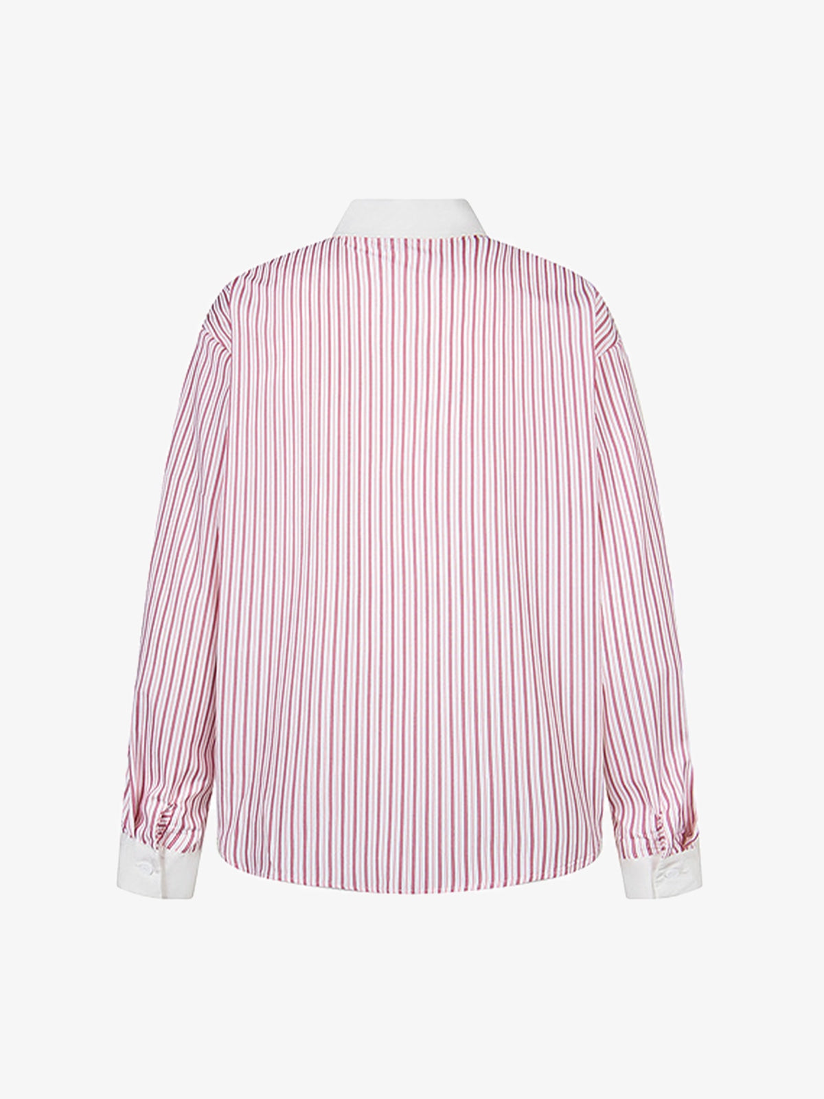 Retro Contrast Flocked Striped Long Sleeve Shirt - image 4
