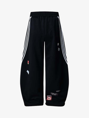 Street Patterned Striped Barrel Casual Pants - thumbnail 2