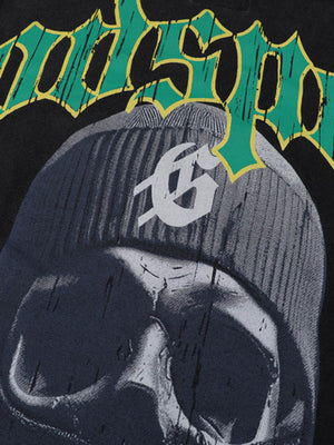 Mask Skull West Coast Hip-Hop Print T-Shirt - thumbnail 7