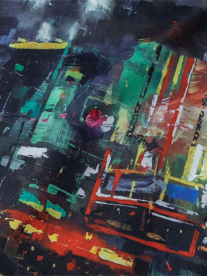 Night Scene Oil Painting Full-Print Short-Sleeved Shirt - thumbnail 4