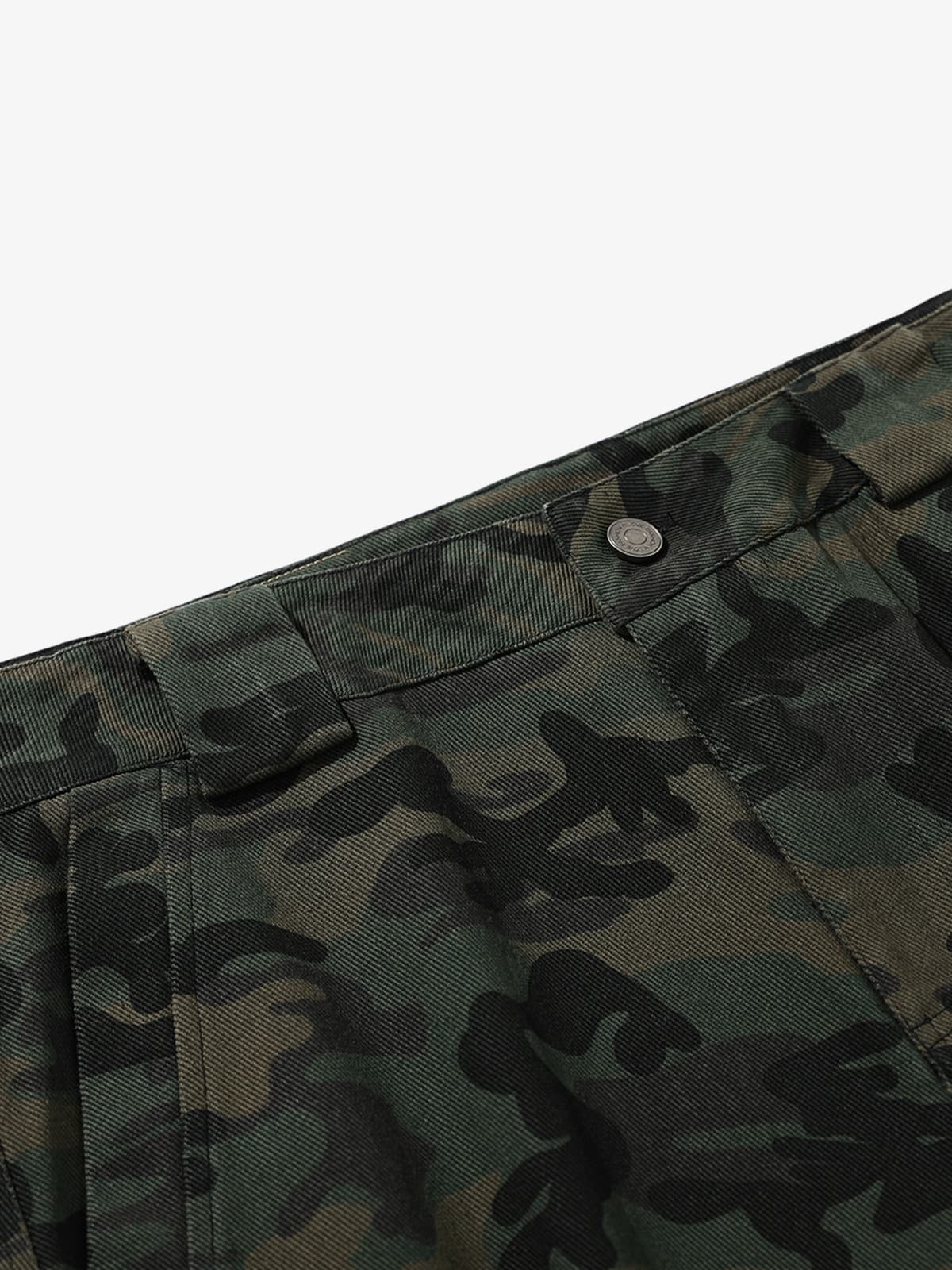 Retro Camouflage Pocket Design Workwear Casual Pants - image 8