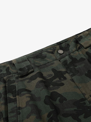Retro Camouflage Pocket Design Workwear Casual Pants - thumbnail 8