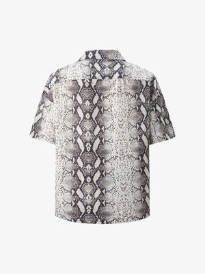 Street Snake Print Short-Sleeved Floral Shirt - thumbnail 1
