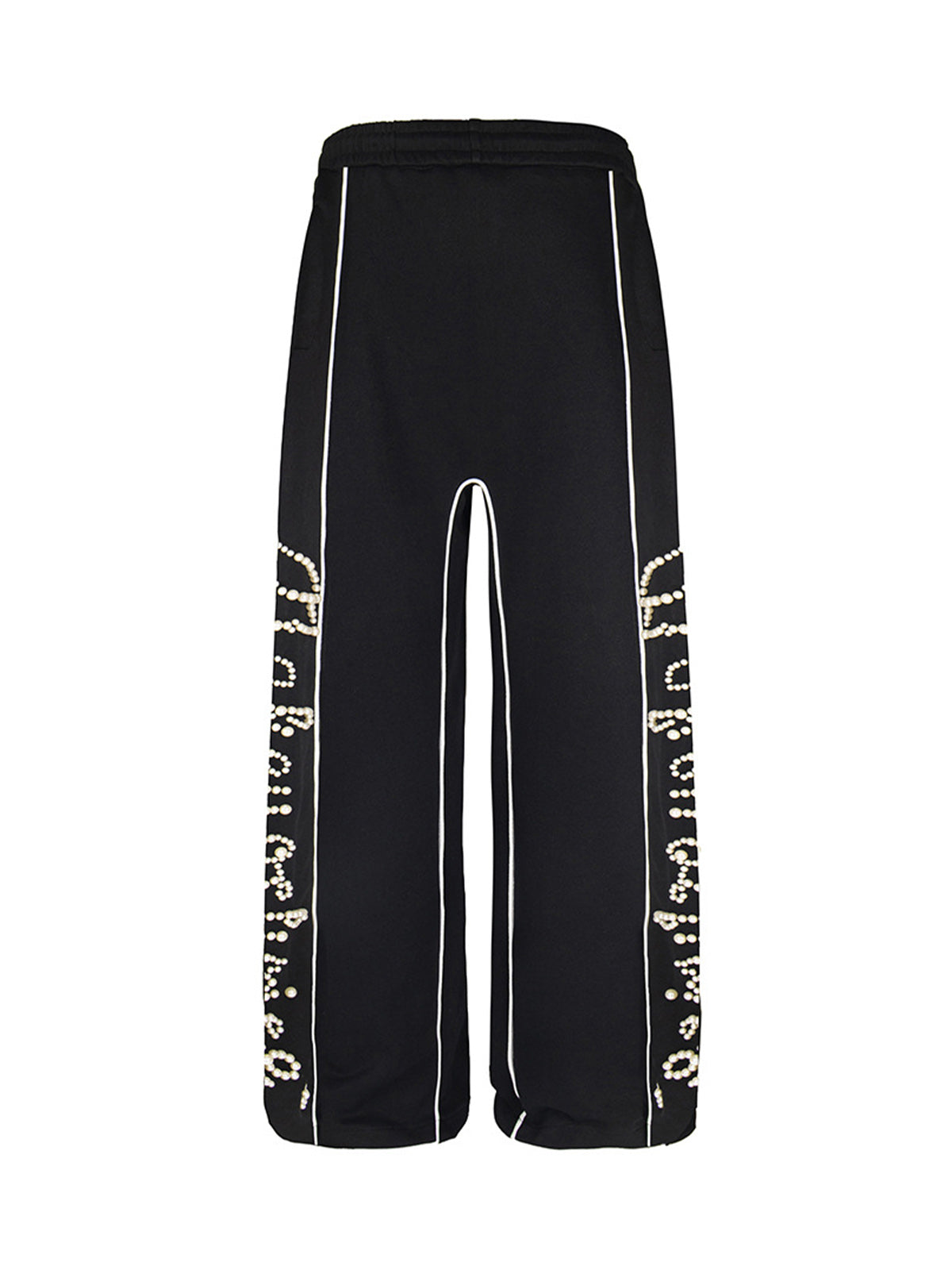 Retro Pearl Design Casual Straight Pants - image 4