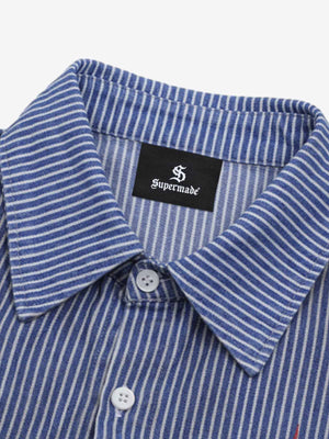 Streetwear Red Star Striped Long Sleeve Shirt - thumbnail 3